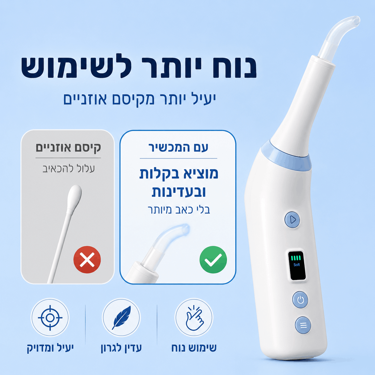 ™PureTonsil- מכשיר מקצועי לניקוי אבני שקדים ושיפור ריח הפה